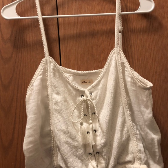 NWOT Hollister White Lace-up Shirt / Tank Top (Large) - Picture 4 of 4